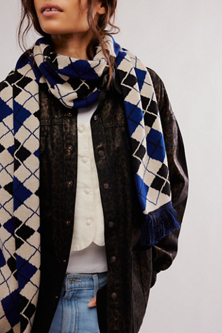 Anna Sui Argyle Scarf at Free People in Denim