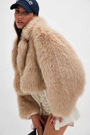 Compare Paris Cropped Faux Fur Jacket | Pacific City