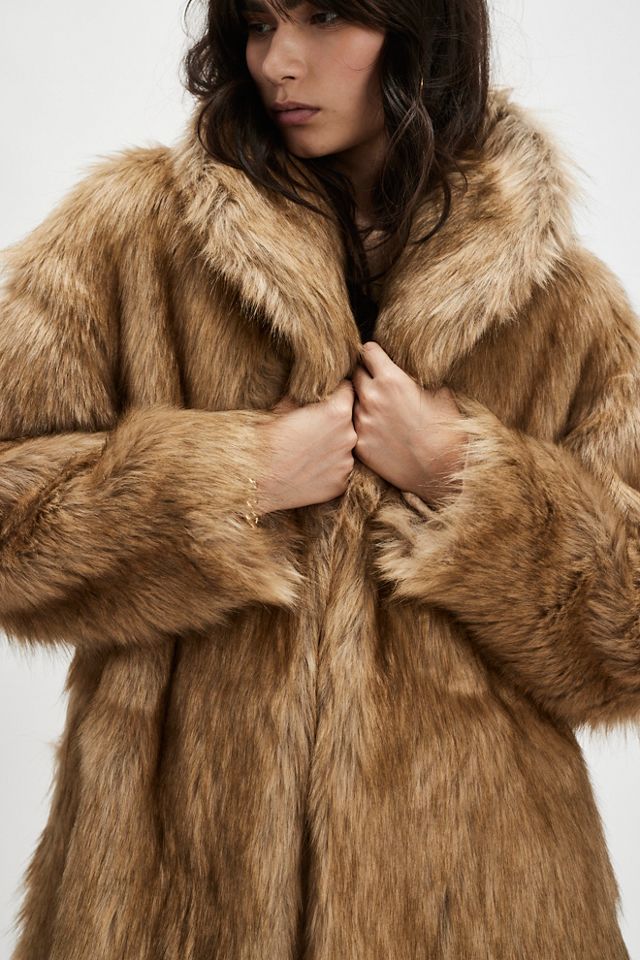 Free People faux fur offers coat size M