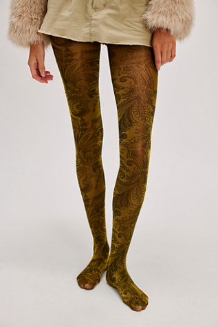 Midnight Brocade Tights