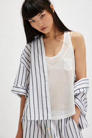 Seize The Day Pocket Tank Top by Intimately at Free People in Ivory, Size: Medium