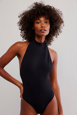 Alyssa Extreme T-Back Bodysuit by Intimately at Free People in Black, Size: Large