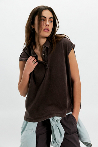 We The Free Keep On Polo at Free People in French Chocolate, Size: Small