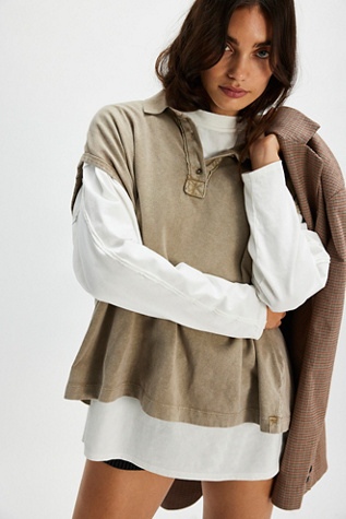 We The Free Keep On Polo at Free People in Green, Size: XL