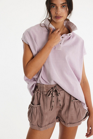 We The Free Keep On Polo at Free People in Purple, Size: S