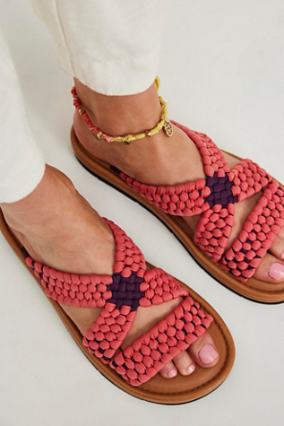 Edge Water Woven Sandals by Free People in Red, Size: US 8
