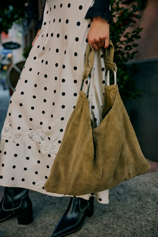 Bobbi Slouch Suede Tote at Free People in Sand