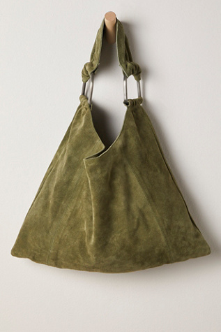 Bobbi Slouch Suede Tote at Free People in Khaki