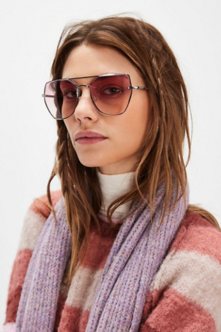 Paloma Oversized Aviator Sunglasses by Free People in Pink