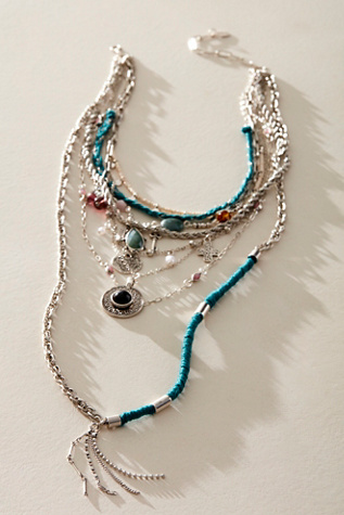 Luca Extreme Layer Necklace at Free People in Forest Green