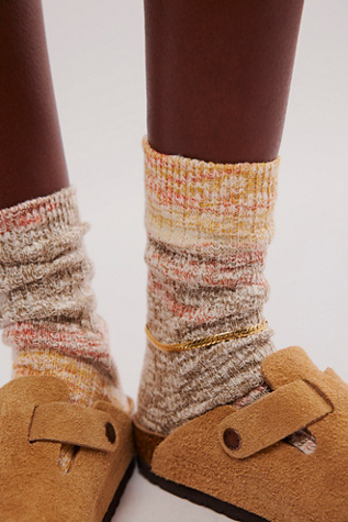 Out Of This World Spacedye Socks by Hansel From Basel at Free People in Orange Yellow Combo