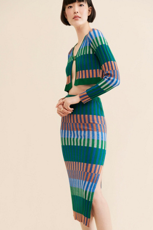 Nuuly x Find Me Now Colorblock Knit Cropped Cardigan product page