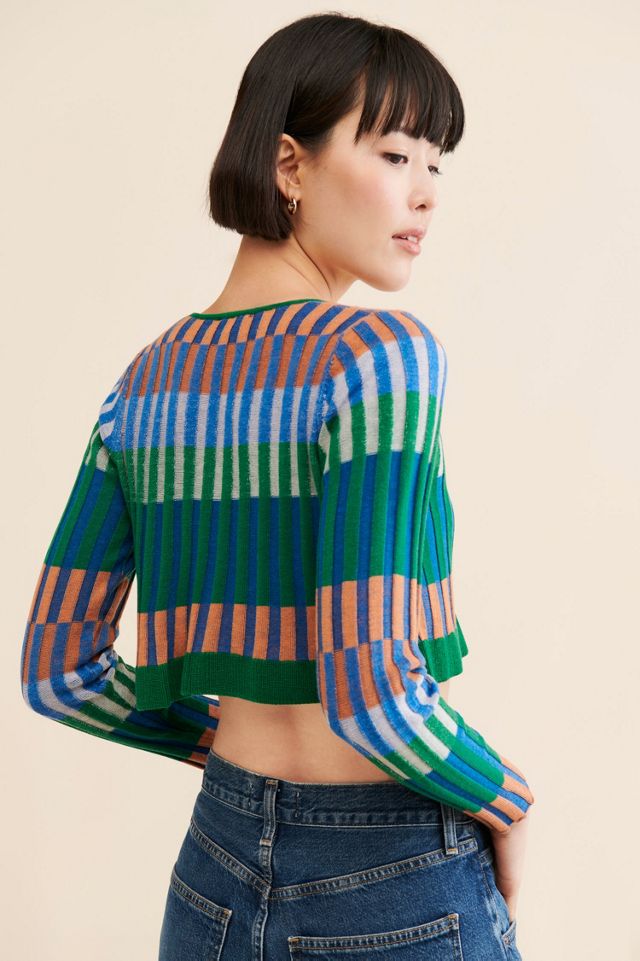 Nuuly x Find Me Now Colorblock Knit Cropped Cardigan #1