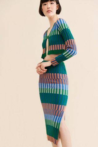 Nuuly x Find Me Now Colorblock Knit Cropped Cardigan