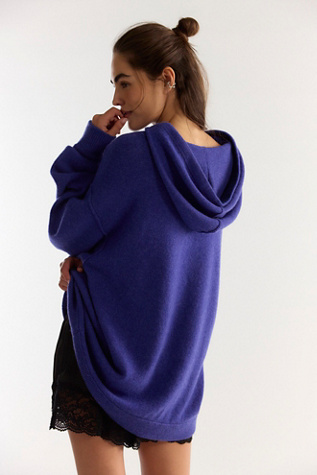 Женское худи Free People Keep A Secret Cashmere, цвет: Синий меланжевый — фото 2