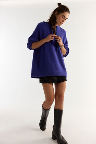 Женское худи Free People Keep A Secret Cashmere, цвет: Синий меланжевый — фото 4