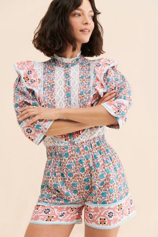 Nuuly x Place Nationale Flounce Trim Romper