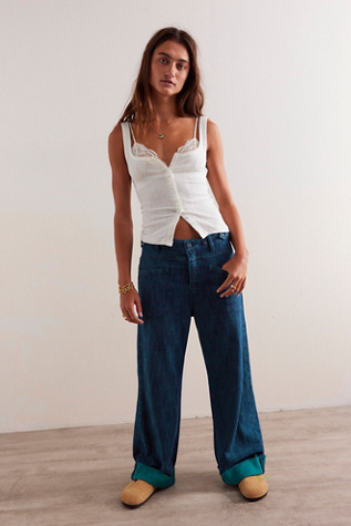 We The Free Palmer Yarn-Dyed Jeans at Free People in Lagoon, Size: 33