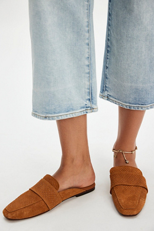 At Ease Embossed Loafers by Free People in Tan, Size: US 7