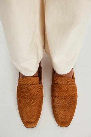 Mocassins Gaufrés At Ease par Free People en Tan Suede, pour femme taille: US 7.5