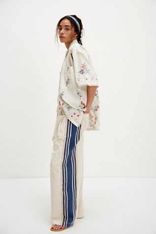 Hudson Canyon Side Printed Pants At Free People In Stripe, Size: Small