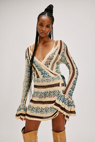 Free People Bella Rosa Wrap Mini Dress Pacific City