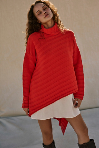 Versa Sweater Tunic By free-est At Free People In Persimmon, Size: Small