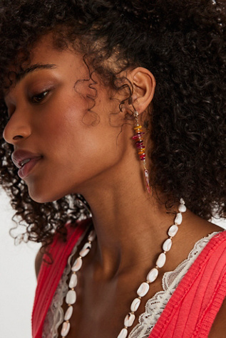 Ariana Ost Sira Dangle Earrings at Free People in Red