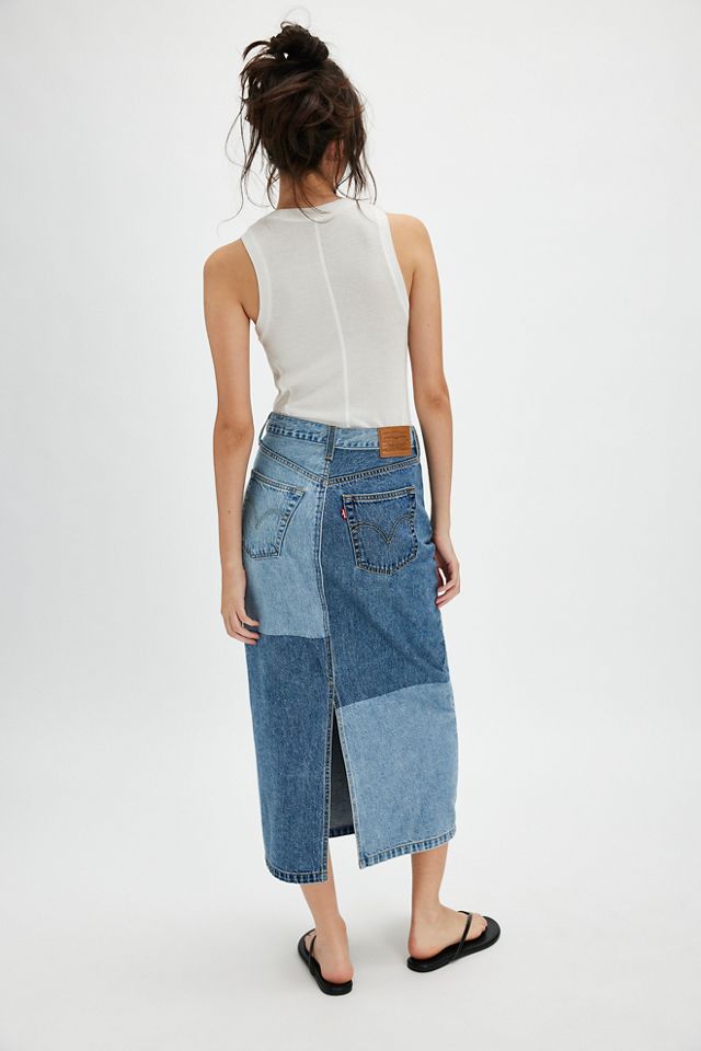 Levi's patchwork skirt best sale