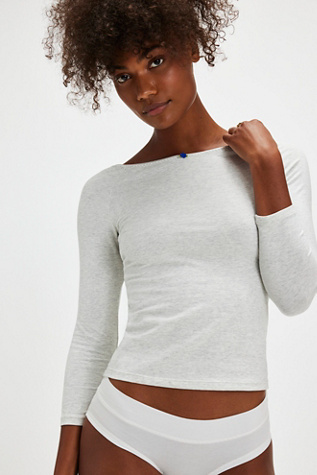 Wear It Out Long Sleeve Top by Intimately at Free People in Snow Heather, Size: Small