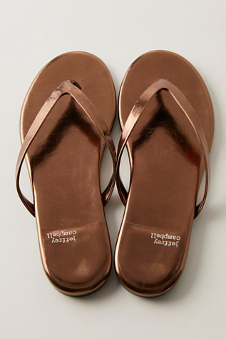 Byron Bay Thong Sandals By Jeffrey Campbell At Free People In Bronze Metallic, Size: US 8.5