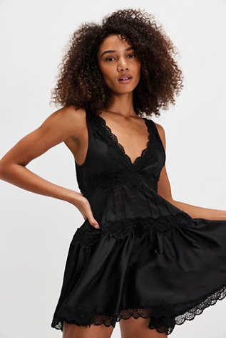 In This Groove Mini Slip by Intimately at Free People in Black, Size: S