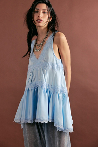 In This Groove Mini Slip Dress by Intimately at Free People in Blue, Size: L