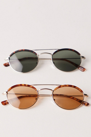 Bradley Sunnies at Free People in Silver/Forest Green