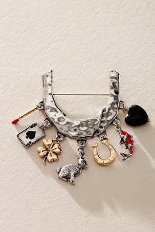 Charming Darling Brooch at Free People in Gold Charm Combo