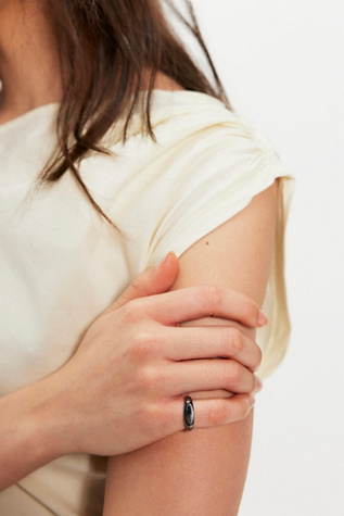 Tough Love Pinky Ring by Free People in Grey, Size: US 4