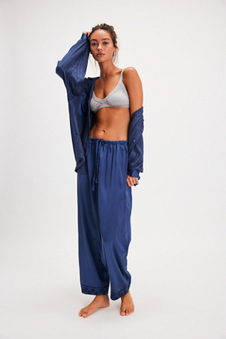 Just Dreamy PJ Set by Intimately at Free People in Dark Denim, Size: Medium