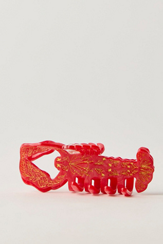 Solar Eclipse Hand-Painted Claw Clip at Free People in Lobster