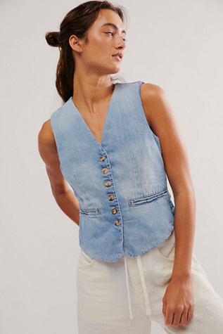 Blank NYC Head To Head Vest Jacket at Free People in Med Indigo, Size: XS