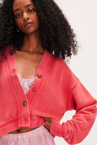 Grace Cardi At Free People In Fiery Red, Size: Medium