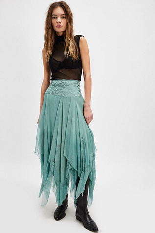 Nigel Preston Fairy Chiffon Convertible Skirt At Free People In Aquifer, Size: Medium