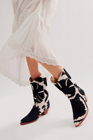 Fern Western Boots by MOMO at Free People in Black/White, Size: EU 39