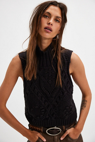 Sasha Turtleneck Vest Jacket at Free People in Black, Size: XS