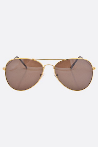 Giant Vintage Flights Classic Aviator Sunglasses by Giant Vintage Sunglasses at Free People in Gold