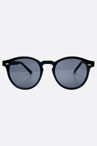 Giant Vintage Caribou Classic Round Sunglasses by Giant Vintage Sunglasses at Free People in Black
