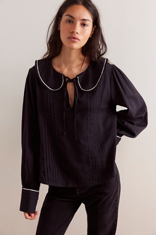 We The Free Molly Sailor Shirt at Free People in Black Combo, Size: Small