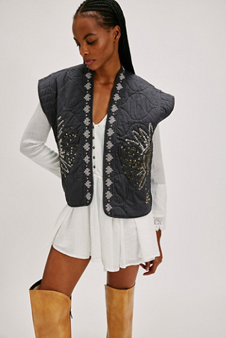 Calista Vest Jacket by Sissel Edelbo at Free People in Asphalt