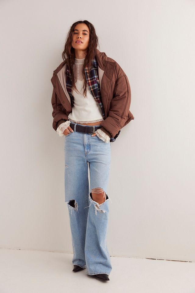 Free people leather puffer online
