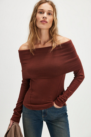 We The Free Iris Layering Top at Free People in Chocolate Fondant, Size: Medium