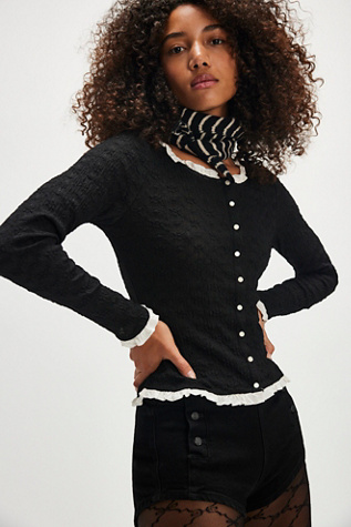 Blackbird Cardi at Free People in Black Combo, Size: Small